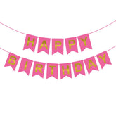 PartyCorp Pink & Gold Happy Birthday Printed Wall Banner Decoration for All Ages, Birthday Party Supplies